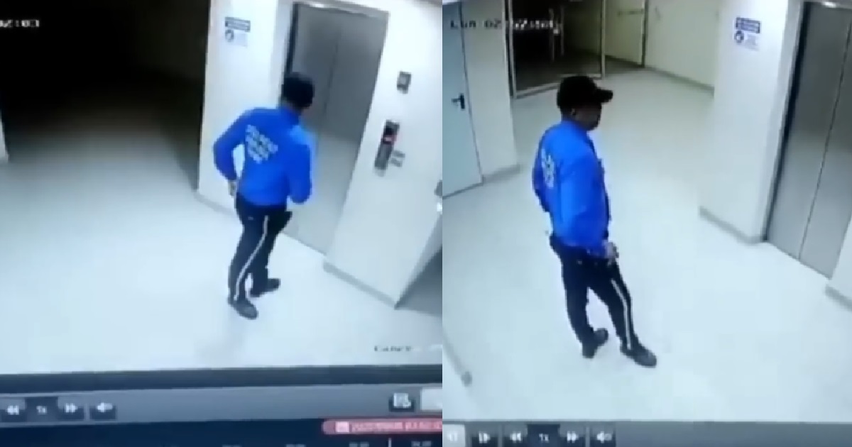 SECURITY GUARD THOUGHT HE’S TALKING TO “OLD WOMAN”, BUT NOBODY’S THERE IN THE CCTV