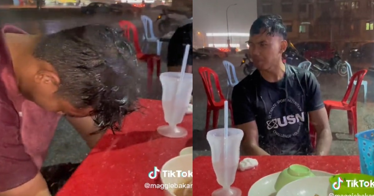 “FIRST ONE TO STAND PAYS FOR DINNER”, SO GROUP STAYS SEATED EVEN WHEN IT RAINED