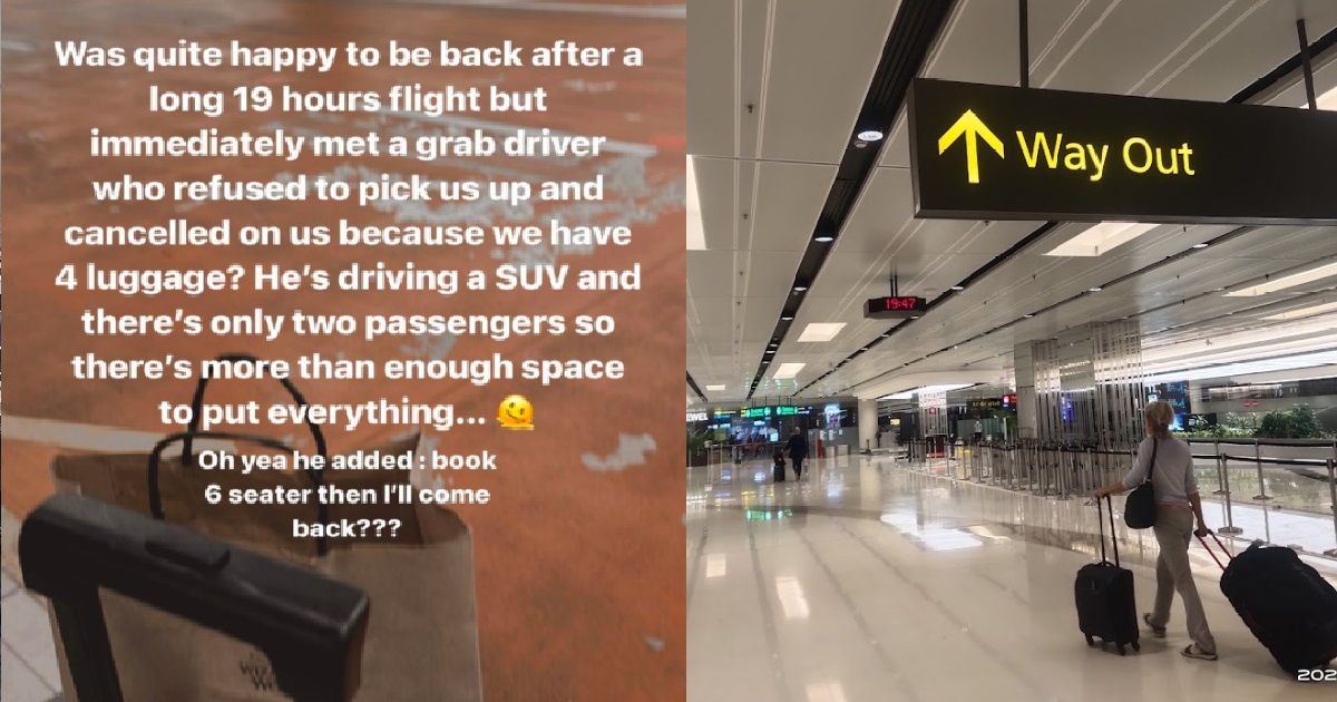 GRAB DRIVER REFUSED TO PICK UP WOMAN WITH 4 BAGS, SAYS “BOOK 6-SEATER & I’LL COME BACK”