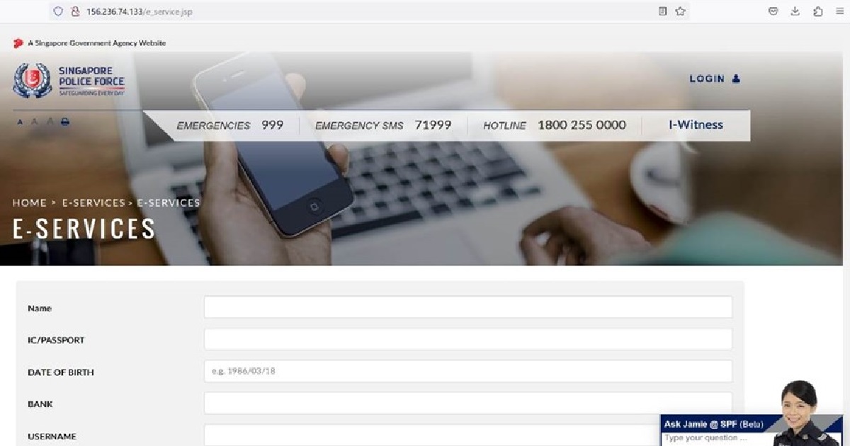 SCAMMERS GETTING MORE CREATIVE, NOW EVEN COPYING S’PORE POLICE’S WEBSITE