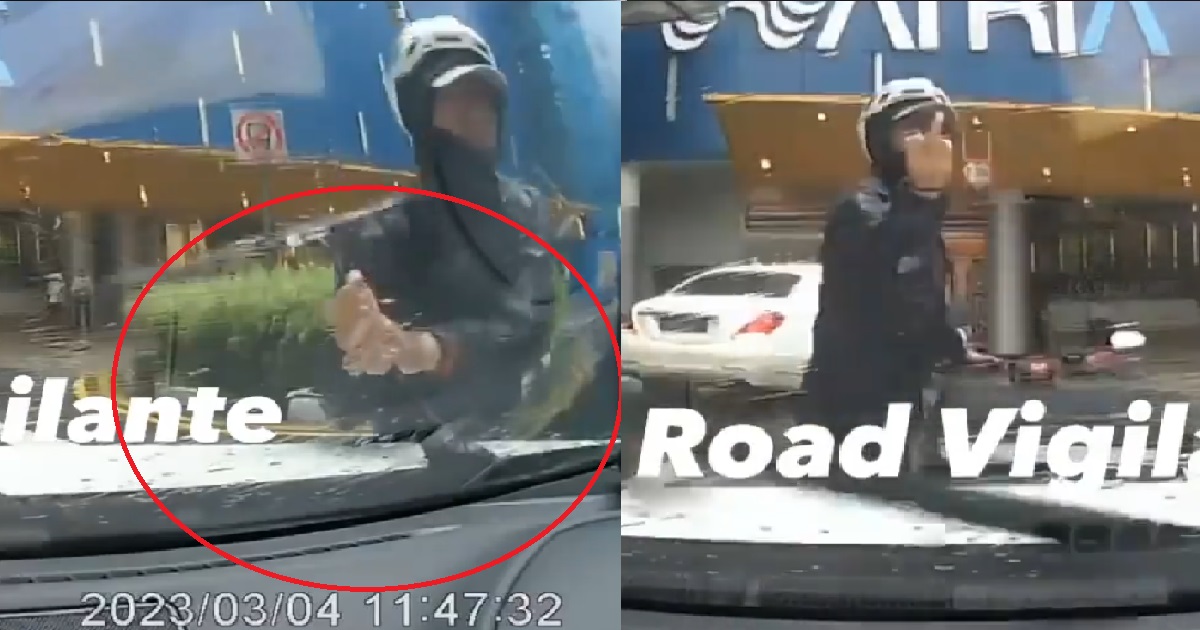 DELIVERY RIDER UPSET AT BEING HONKED, PUNCHED CAR’S BONNET & DAMAGED SIDE MIRROR