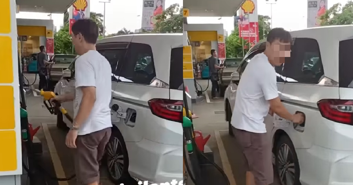 MAN CAUGHT PUMPING RON95 PETROL IN JB INTO HIS S’PORE CAR – “I M’SIAN CANNOT AH”