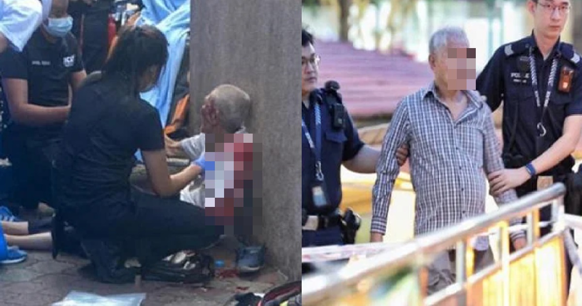 80 Y.O MAN SLASHED 88 Y.O MAN WITH KNIFE @ AMK BECAUSE HE GOSSIPED ABOUT HIM, ARRESTED