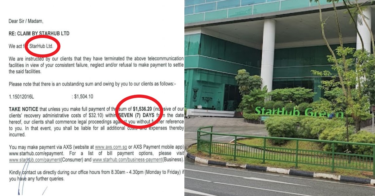 NETIZEN SAYS STARHUB SEND HIM LAWYER LETTER DEMANDING $1.5K PAYMENT WHICH HE NEVER SPENT