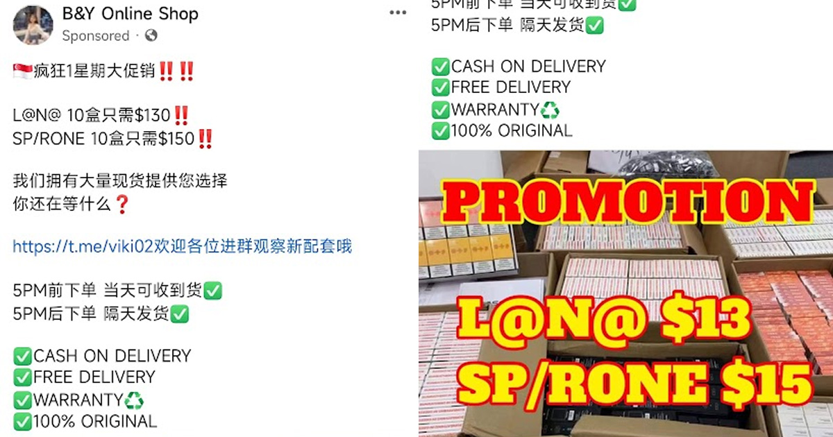 ILLEGAL SELLERS OPENLY ADVERTISING THE SALE OF VAPE ON FACEBOOK
