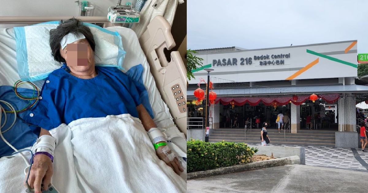 ELDERLY WOMAN HIT BY RUBBISH TRUCK @ BEDOK, SEVERELY INJURED & SENT TO HOSPITAL