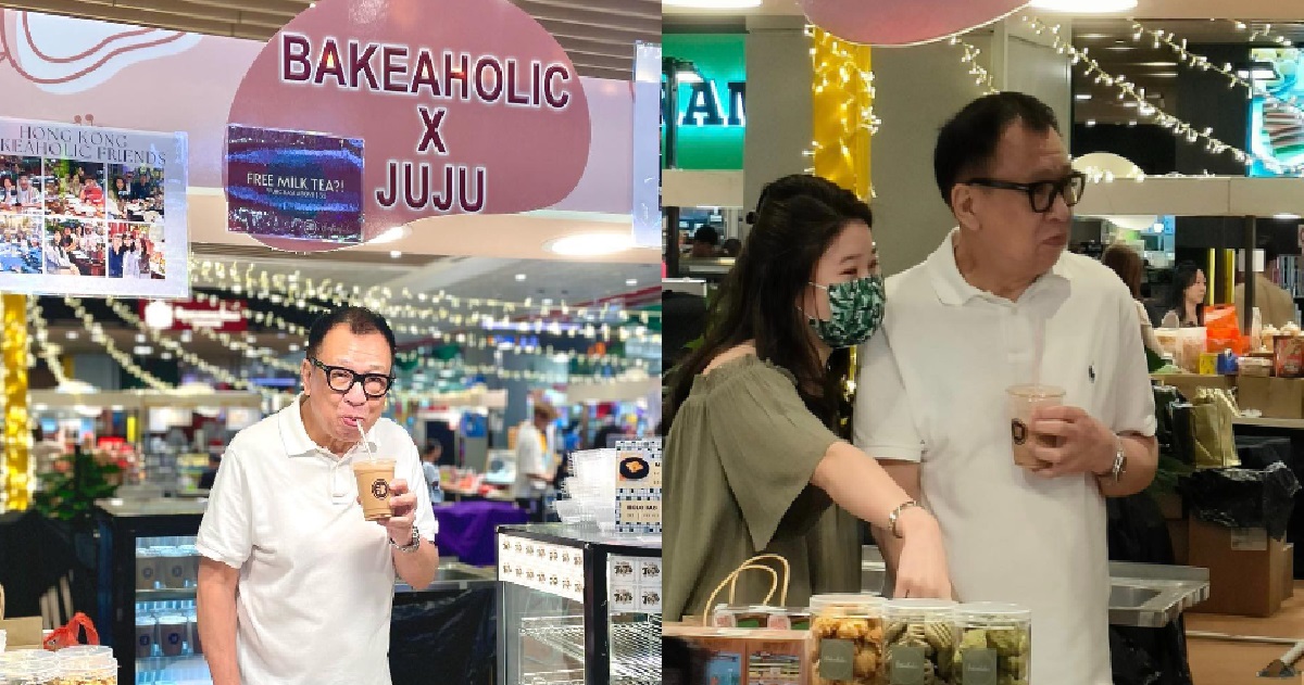 HK ACTOR BENZ HUI SHOWS UP AT AMK HUB BOOTH, HELPS DAUGHTER SELL BAKED GOODS