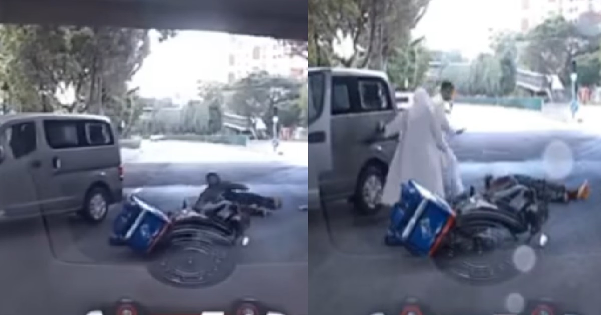 VAN RUNS OVER PIZZA RIDER @ PIONEER RD NORTH, MOTORCYCLIST K.O ON THE ROAD