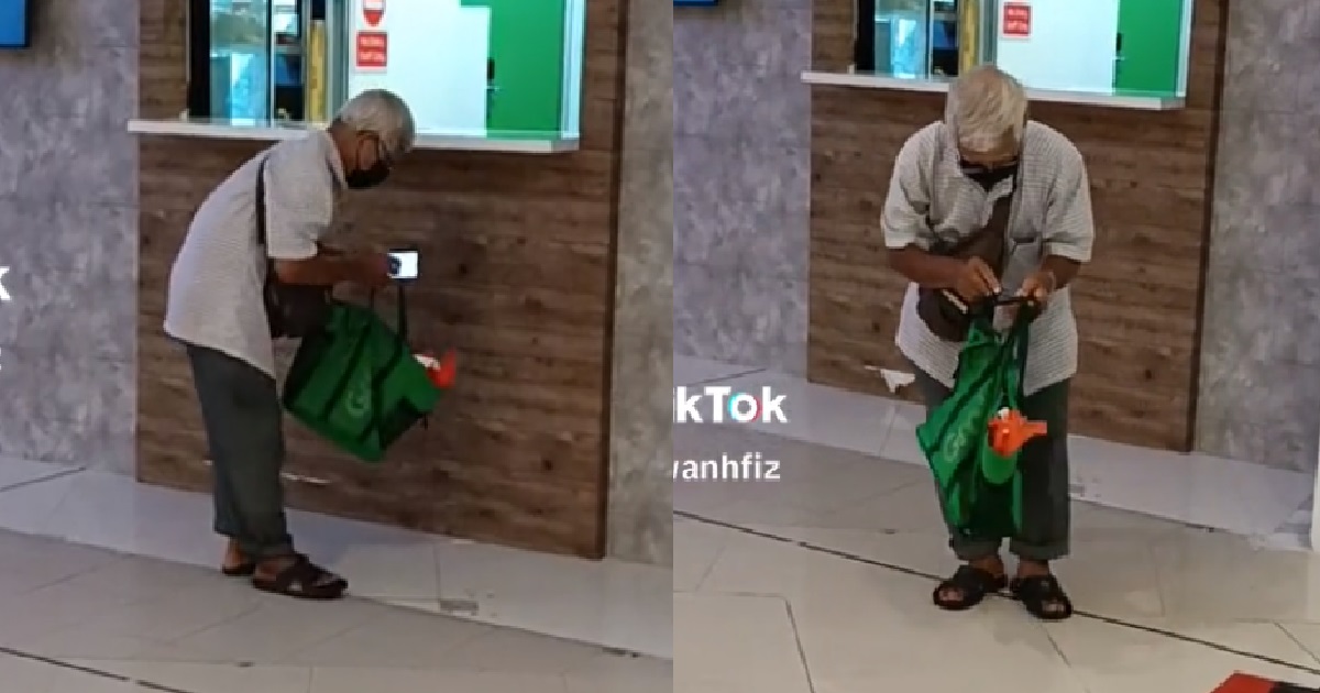 FRAIL ELDERLY MAN STILL WORKING HARD & MAKING FOOD DELIVERIES DESPITE HUNCHED BACK