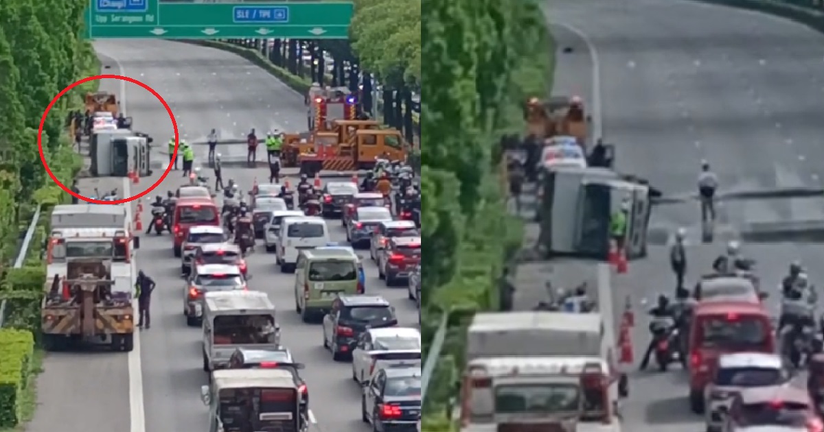 CRASH BETWEEN LORRY & 3 CARS @ CTE, 3 PEOPLE ARRESTED FOR DRINK DRIVING