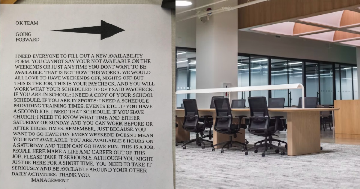 COMPANY TELLS STAFF – IF YOU GOT 2ND JOB, STILL SCHOOLING, GOING CHURCH, I WANT THAT SCHEDULE