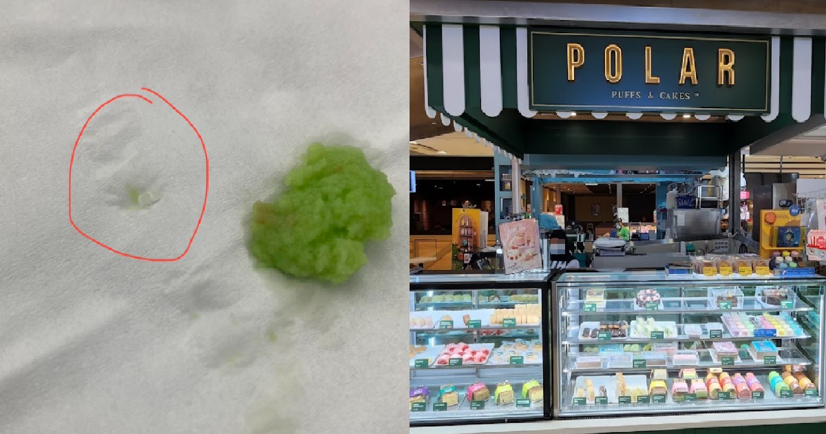 S’PORE MAN FOUND A PIECE OF GLASS SHARD IN SWISS ROLL FROM POLAR PUFFS & CAKES @ SEMBAWANG