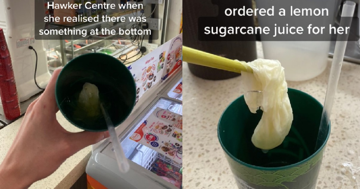 WOMAN FOUND A LUMP OF TISSUE INSIDE HER DRINK FROM BALESTIER HAWKER STALL