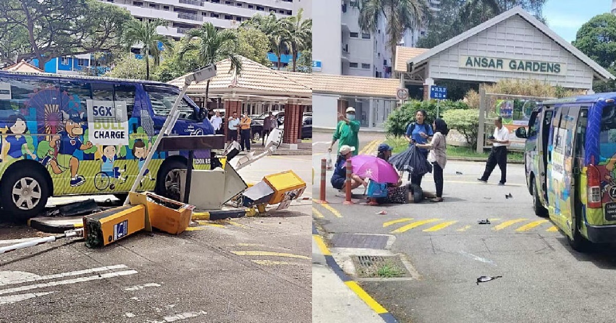MINIBUS DRIVER ALLEGEDLY FELL ASLEEP AT THE WHEEL, CRASHED INTO OLD WOMAN @ CHAI CHEE