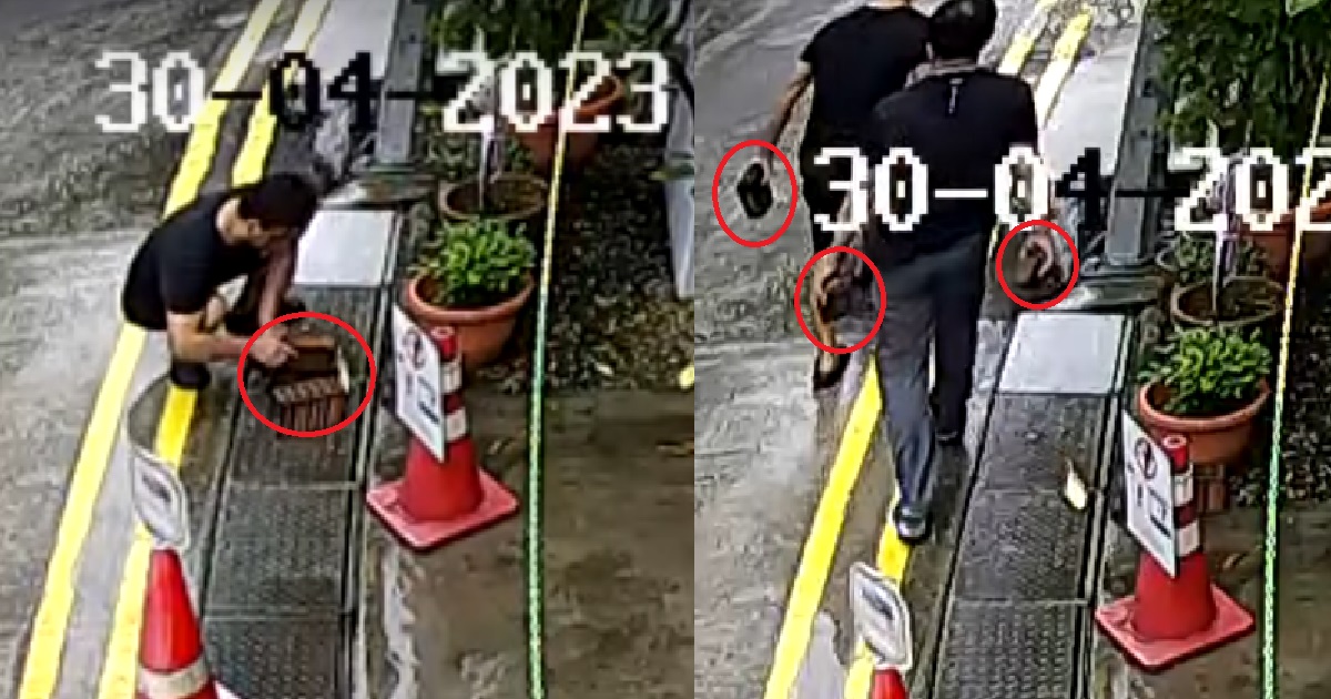 MEN CAUGHT ON CAMERA STEALING BRICKS FROM CONDO @ JALAN BESAR, POLICE INVESTIGATING