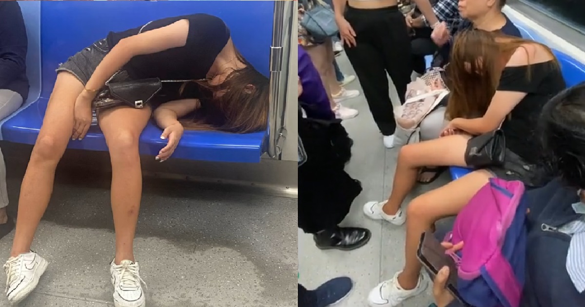DRUNK WOMAN SEH UNTIL K.O ON MRT SEAT, LUCKY GOT KIND SAMARITANS TAKE CARE OF HER