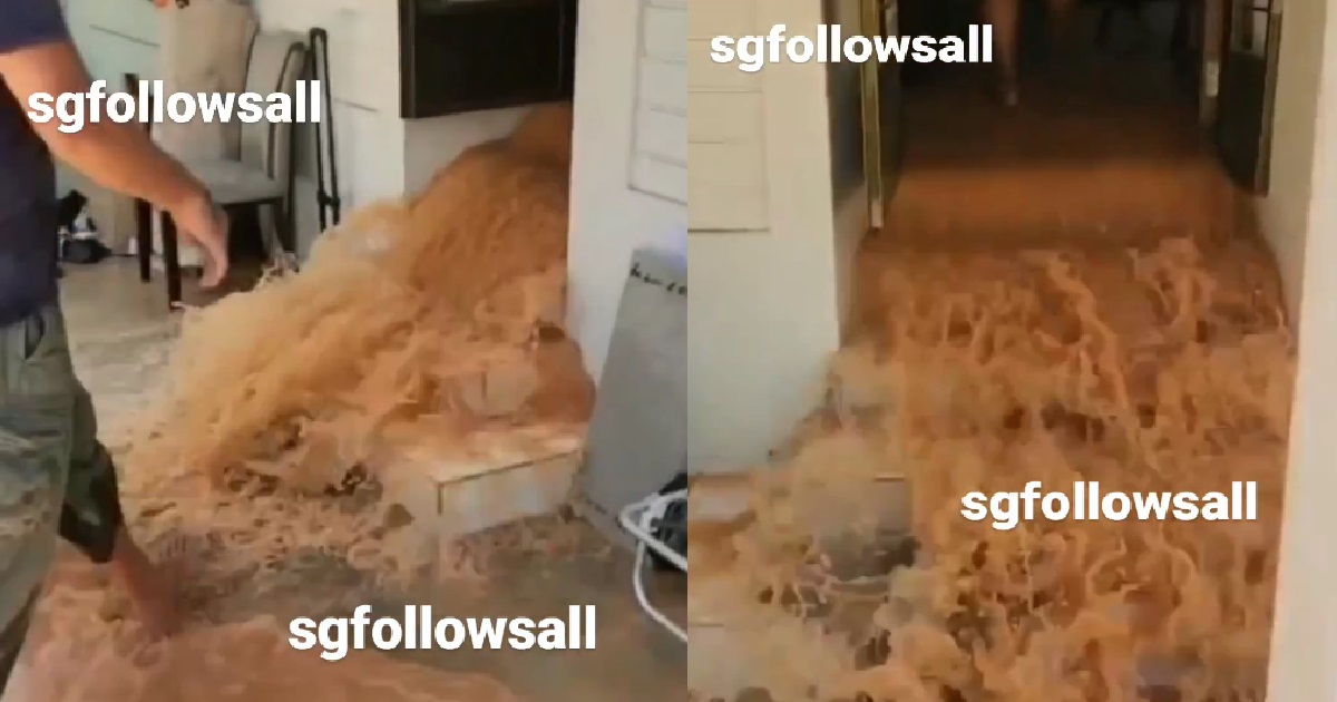 YISHUN FLAT’S PIPE BURST, JIALAT UNTIL GOT “TEH TARIK WATERFALL” & MP CAME DOWN