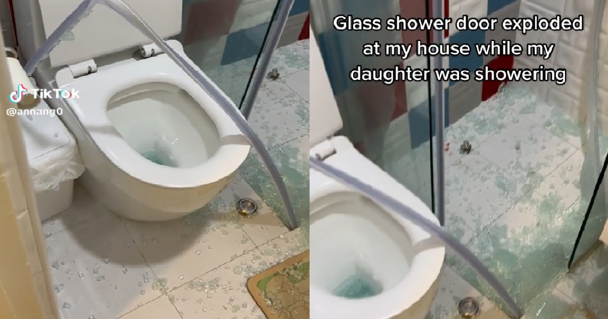 GIRL SHOWERING HALFWAY, TOILET GLASS DOOR SUDDENLY “EXPLODES” & CUTS HER