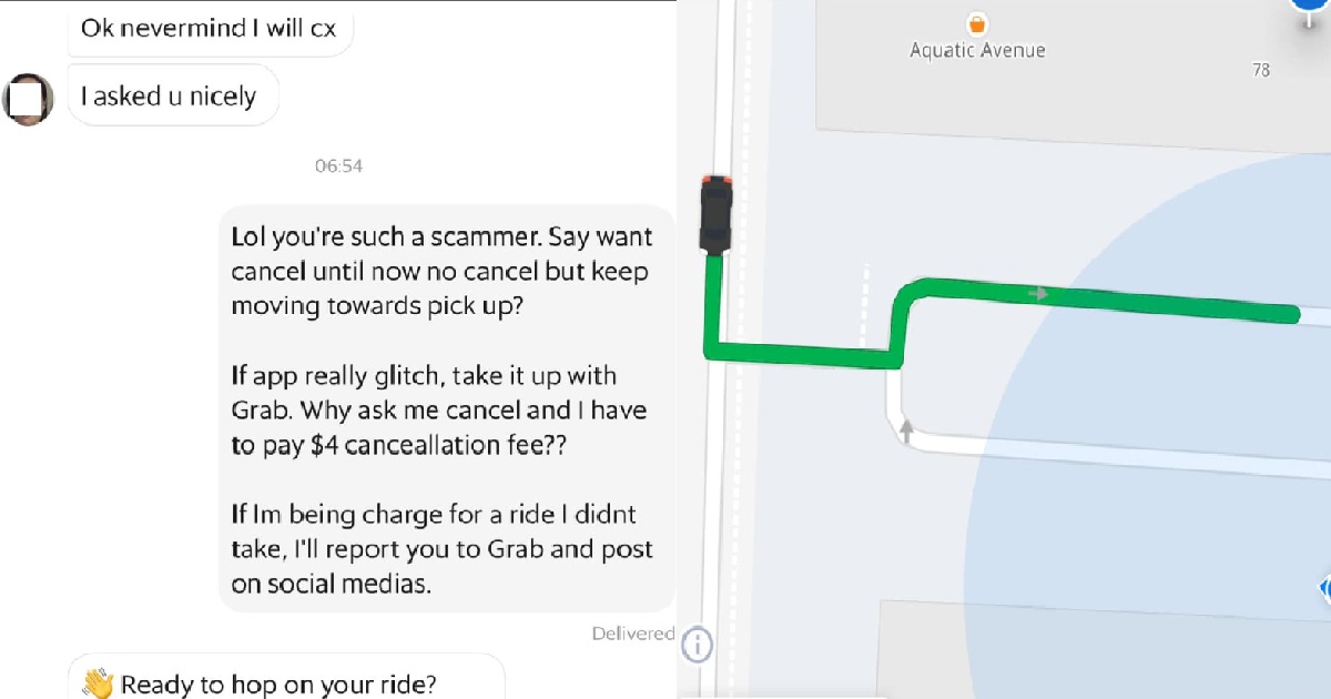 GRAB DRIVER CLAIM “APP GLITCH” & ASK PAX TO CANCEL, MAKING HER PAY CANCELLATION FEE