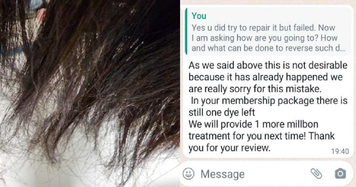 WOMAN PAID $388 FOR “HAIR TREATMENT” @ BUGIS SALON, END UP HAIR LIKE “FRIED WITH OIL”