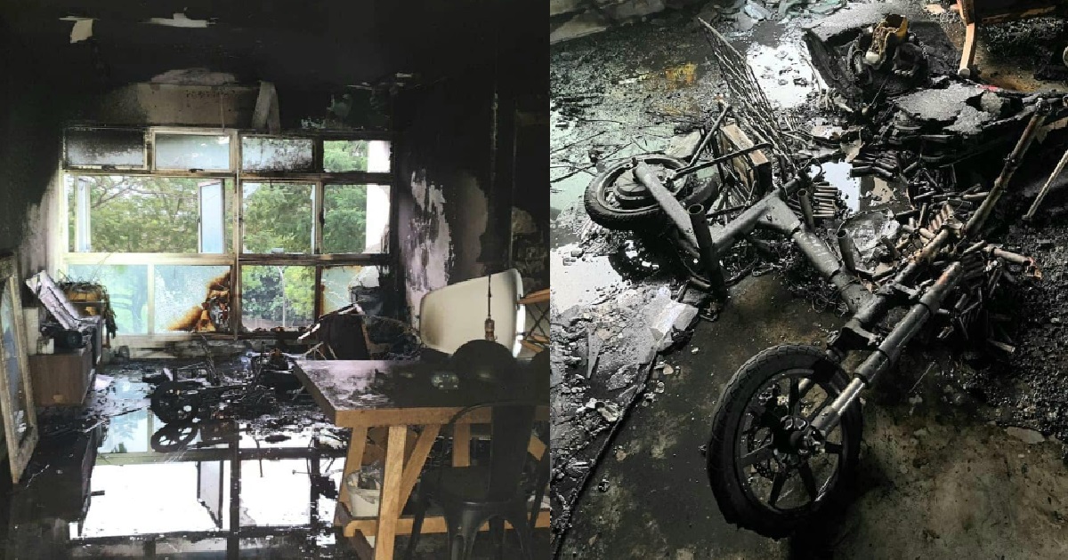 RAGING FIRE @ FERNVALE RD HDB, 3 PEOPLE RESCUED – FIRE LIKELY TO START FROM PMD BATTERY