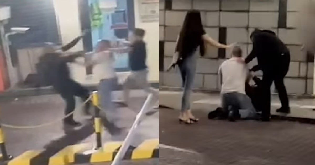 SECURITY GUARD KENA HANTAM BY 2 MEN UNTIL GUY SIT ON HIM @ FARRER PARK CONDO