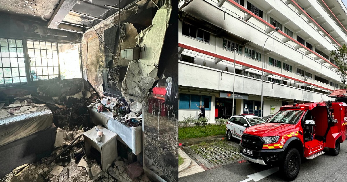 FIRE AT TAMPINES HDB, 1 PERSON SENT TO HOSPITAL AND 60 RESIDENTS EVACUATED