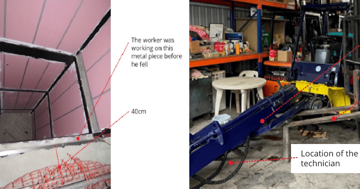 S’PORE WORKER FELL DOWN ELEVATOR SHAFT & DIED, ANOTHER CRUSHED TO DEATH BY FORKLIFT PART
