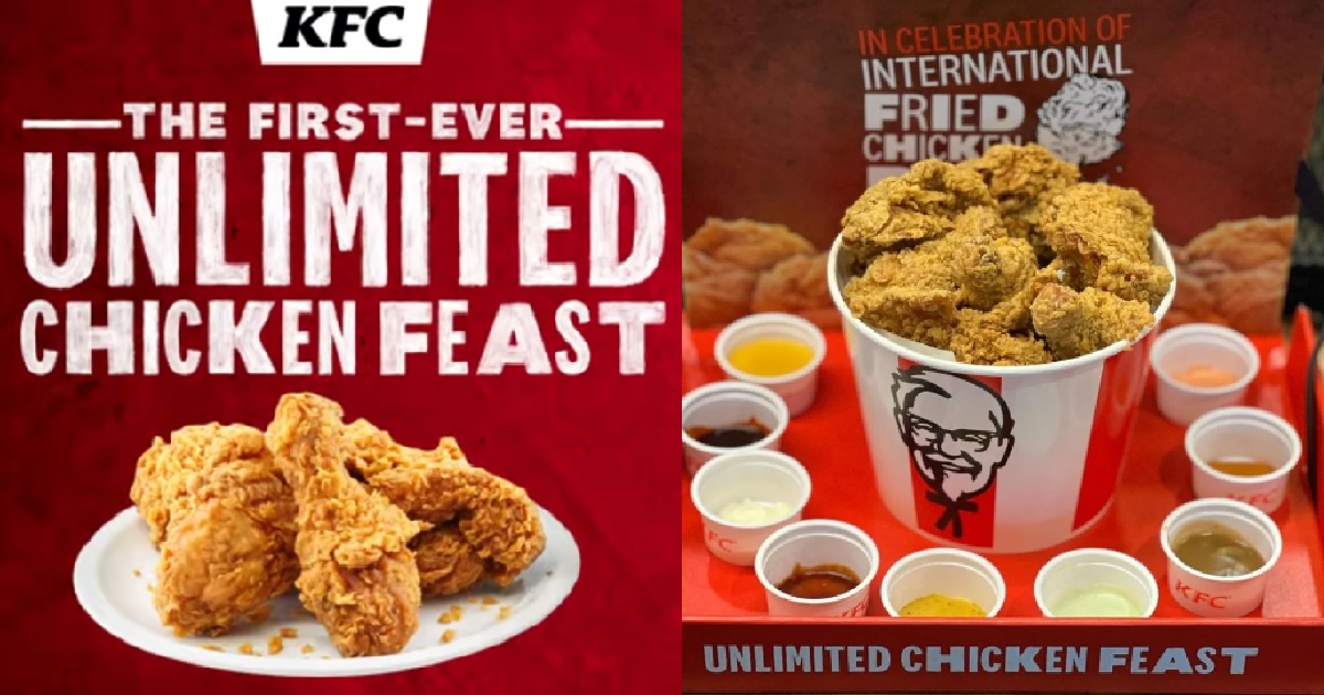 UNLIMITED FREE-FLOW CHICKEN @ 3 KFC OUTLETS IN S’PORE FOR “FRIED CHICKEN DAY”
