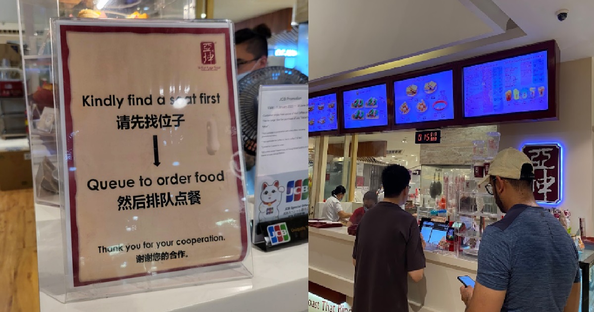 WOMAN FORCED TO GIVE UP SEAT @ YA KUN, STAFF SAID IT’S MEANT FOR THOSE QUEUING