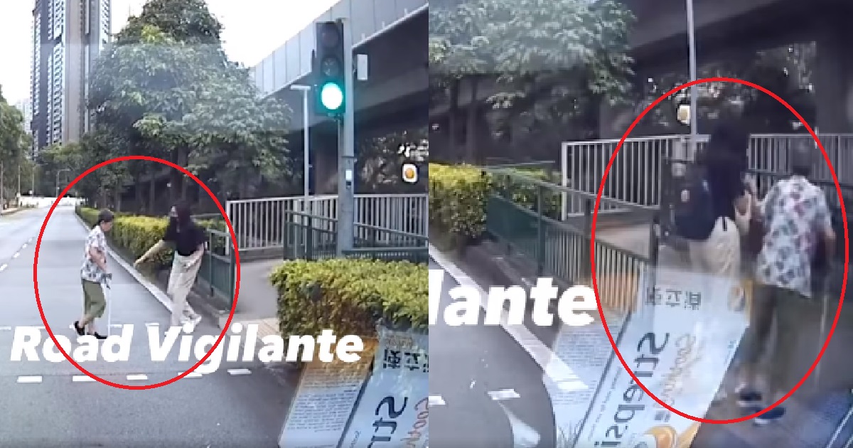 KIND-HEARTED WOMAN HELPS ELDERLY AH MA CROSS ROAD, PARENTS RAISED HER RIGHT