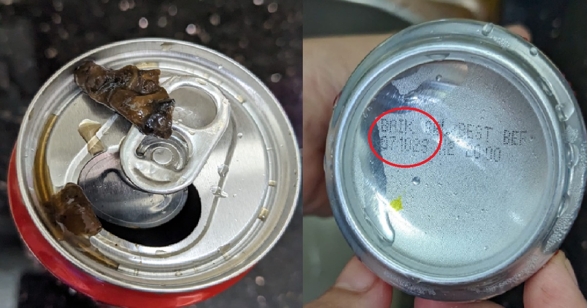 S’PORE WOMAN BOUGHT COKE FROM SHOPEE, POUR OUT & FINDS SLIMY BLACK SUBSTANCE INSIDE