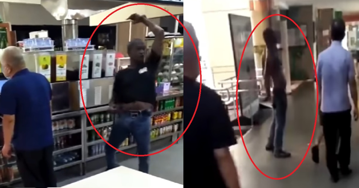 DRUNK MAN TAKES OFF SHIRT & CHALLENGES PEOPLE TO FIGHT HIM @ PENDING RD KOPITIAM