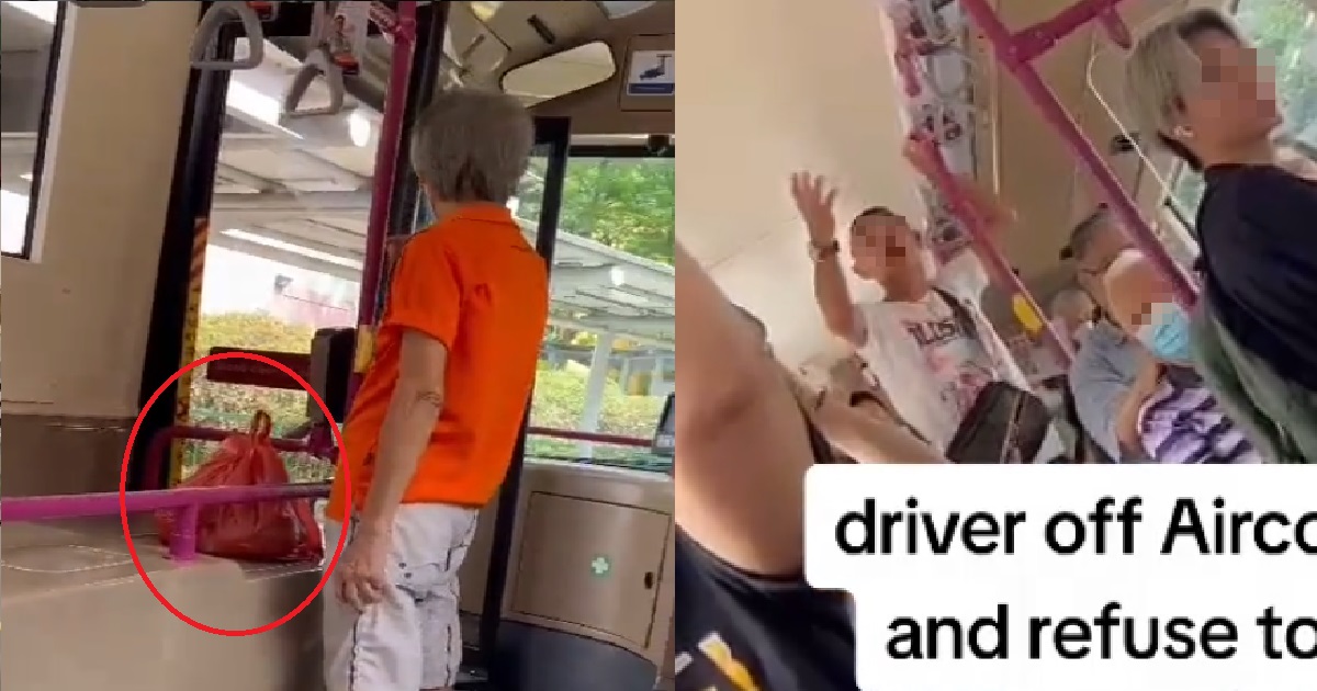 UNCLE BROUGHT DURIAN ONTO BUS, DRIVER REFUSES TO DRIVE THEN TURNS OFF AIRCON