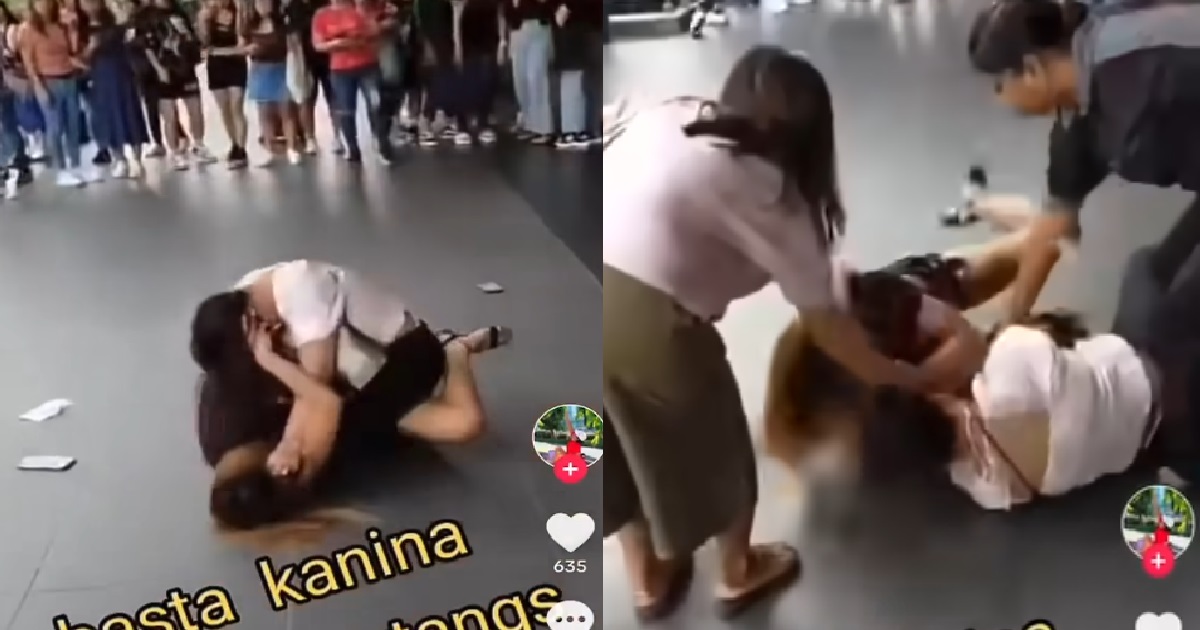 WOMEN FIGHTING OVER A MAN @ ORCHARD, FIGHT UNTIL WRESTLE ON FLOOR & PULL HAIR