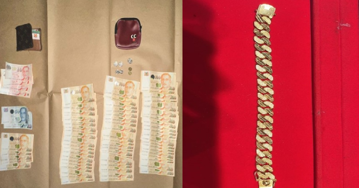 MAN ASKED TO SEE GOLD CHAIN & BRACELET @ INDUS RD PAWNSHOP, THEN RAN AWAY WITH IT