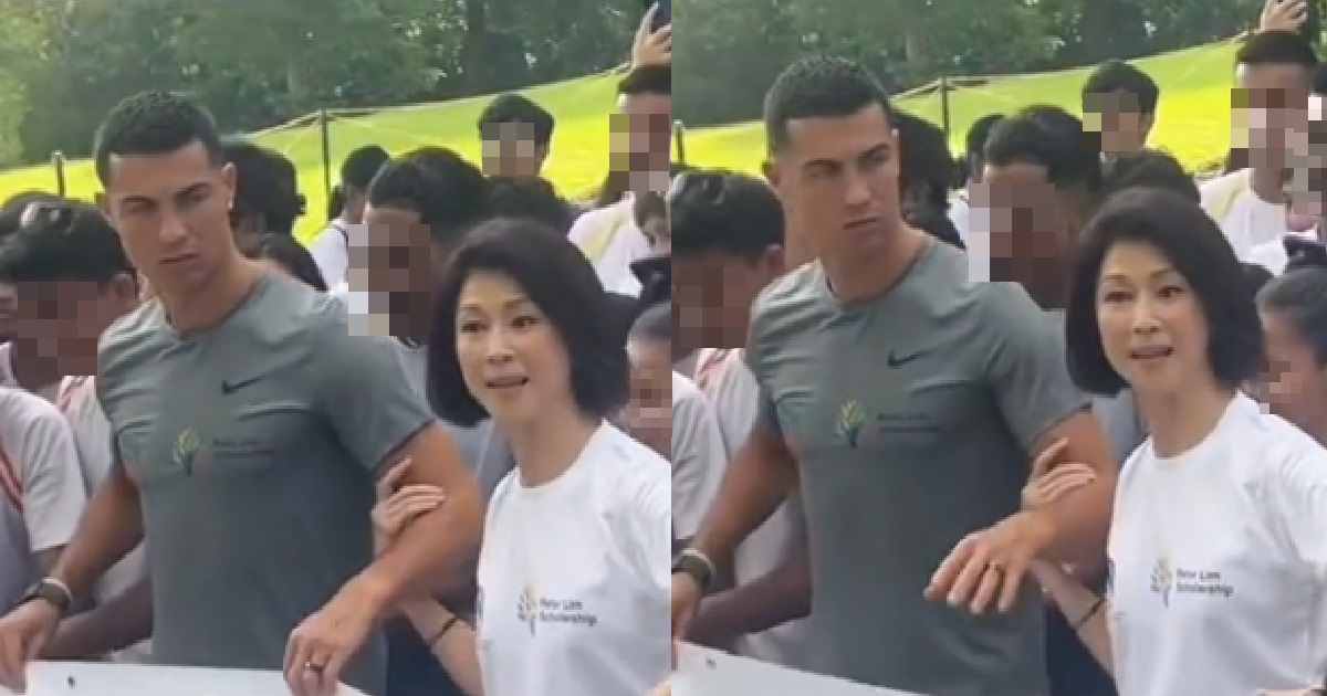 RONALDO IRRITATED DURING S’PORE EVENT, NETIZENS SAY IT’S BECAUSE AUNTIE KEPT TOUCHING HIM