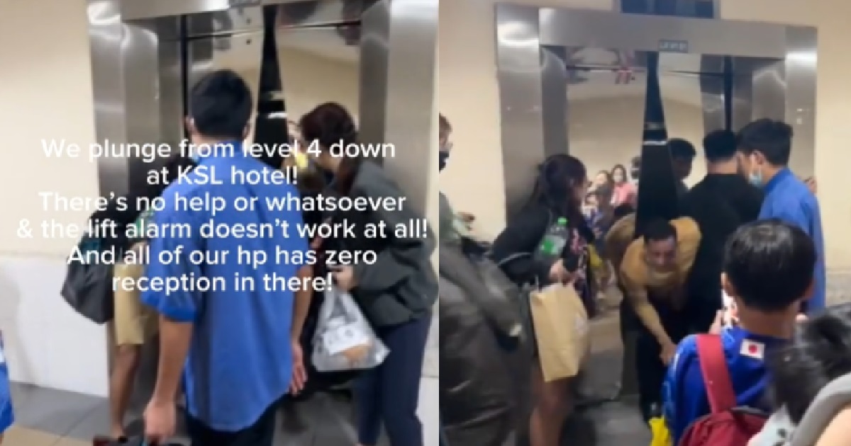 JB HOTEL LIFT PLUNGES FROM 4TH FLOOR WITH PEOPLE INSIDE, CLAIMS NO HELP ARRIVED