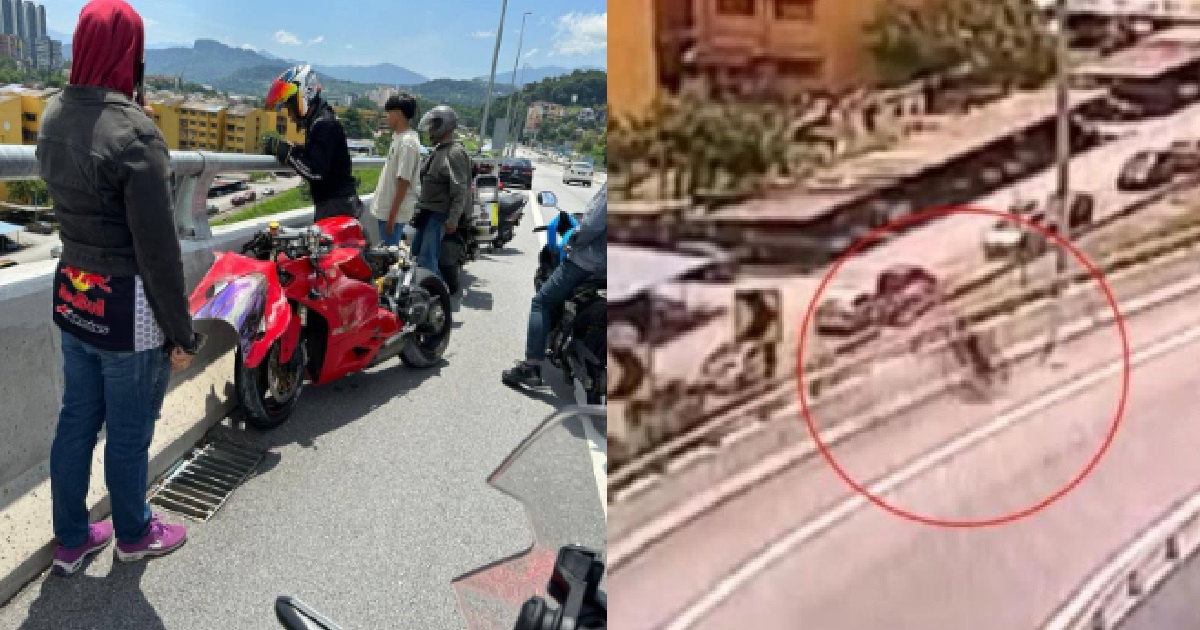 CB MOTORCYCLIST RODE AGAINST TRAFFIC & CAUSED 64 Y.O RIDER TO FALL OFF BRIDGE & DIE