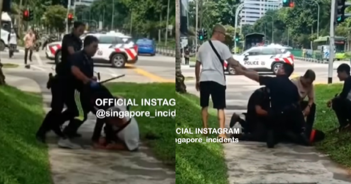 PASSERS-BY HELP POLICE ARREST 40 Y.O MAN AT YISHUN, WHO WAS RESISTING ARREST