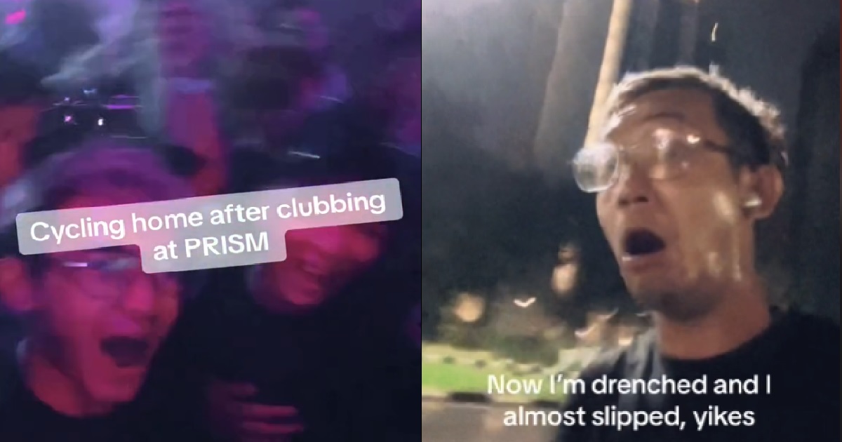 GUY AFTER CLUBBING CAN’T FIND TAXI, SO HE CYCLE HOME FROM MARINA SQ TO JURONG EAST