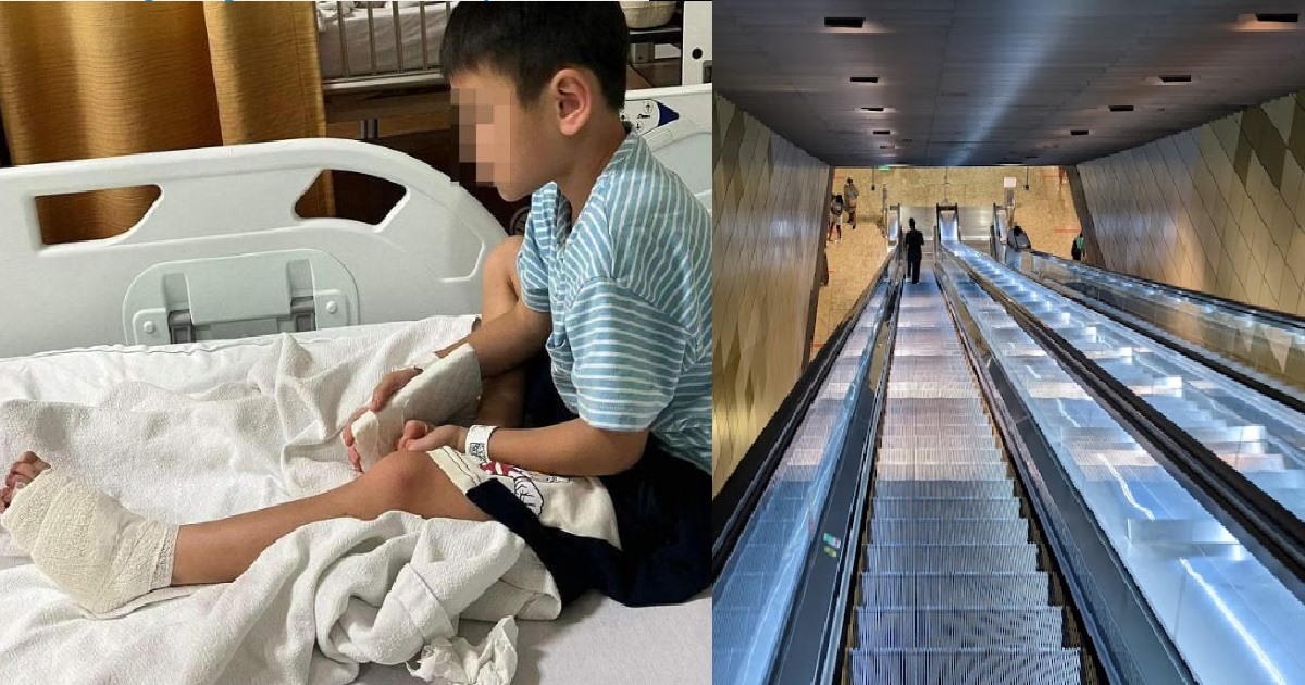 6 Y.O BOY’S CROCS SANDAL CAUGHT IN MRT ESCALATOR, TOE DISLOCATED & SENT TO HOSPITAL