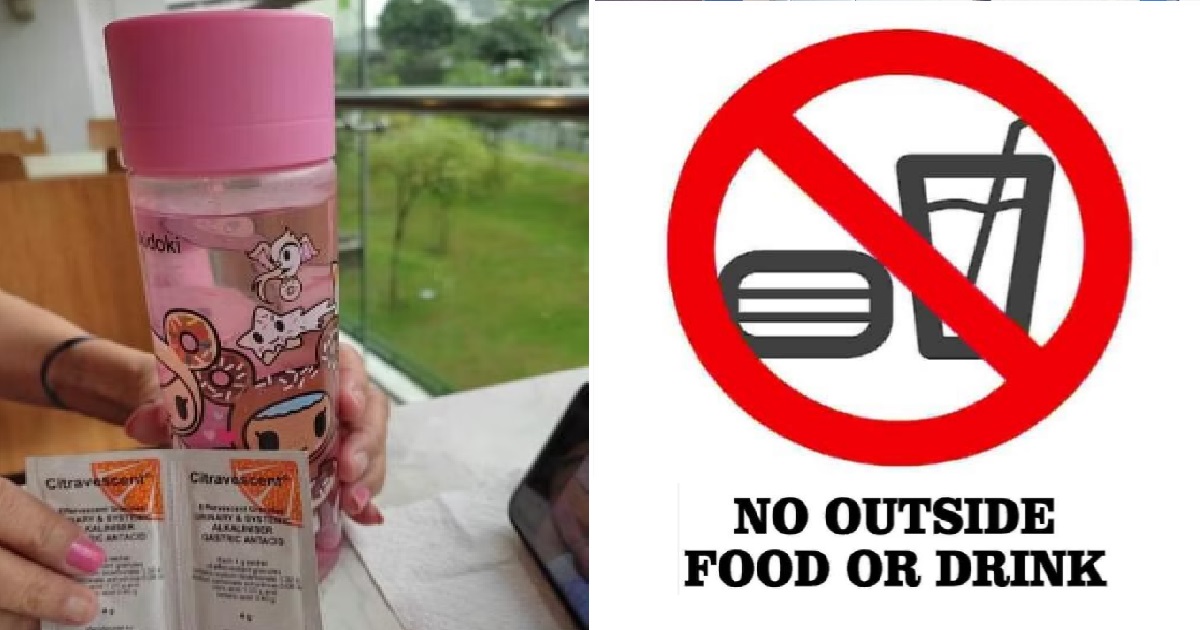 KOPITIAM STAFF STOPS CUSTOMER DRINKING FROM OWN BOTTLE, SAYS NO OUTSIDE FOOD & DRINKS