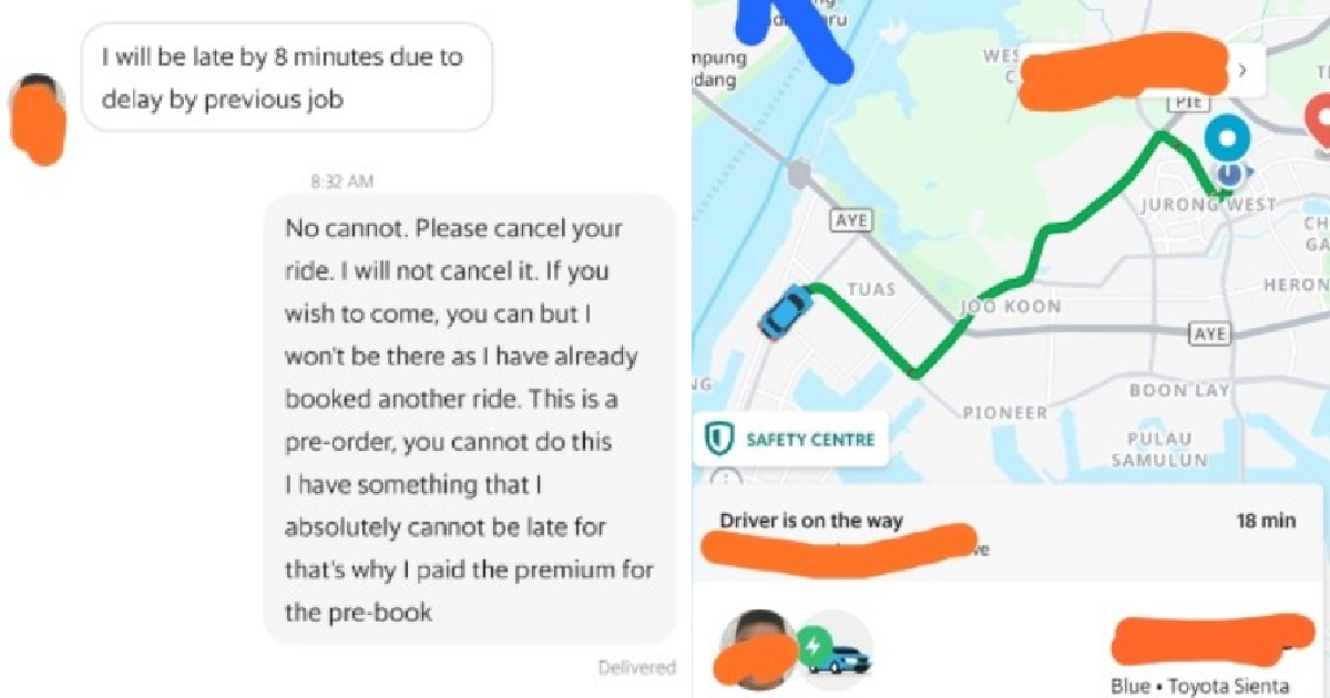 MAN PAID EXTRA $8 TO BOOK GRAB RIDE IN ADVANCE, BUT DRIVER STILL COME LATE