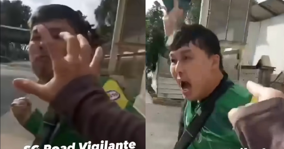 GRABFOOD RIDER WHO ATTACKED MAN, WAS UPSET BY PEDESTRIAN WALKING & USING PHONE