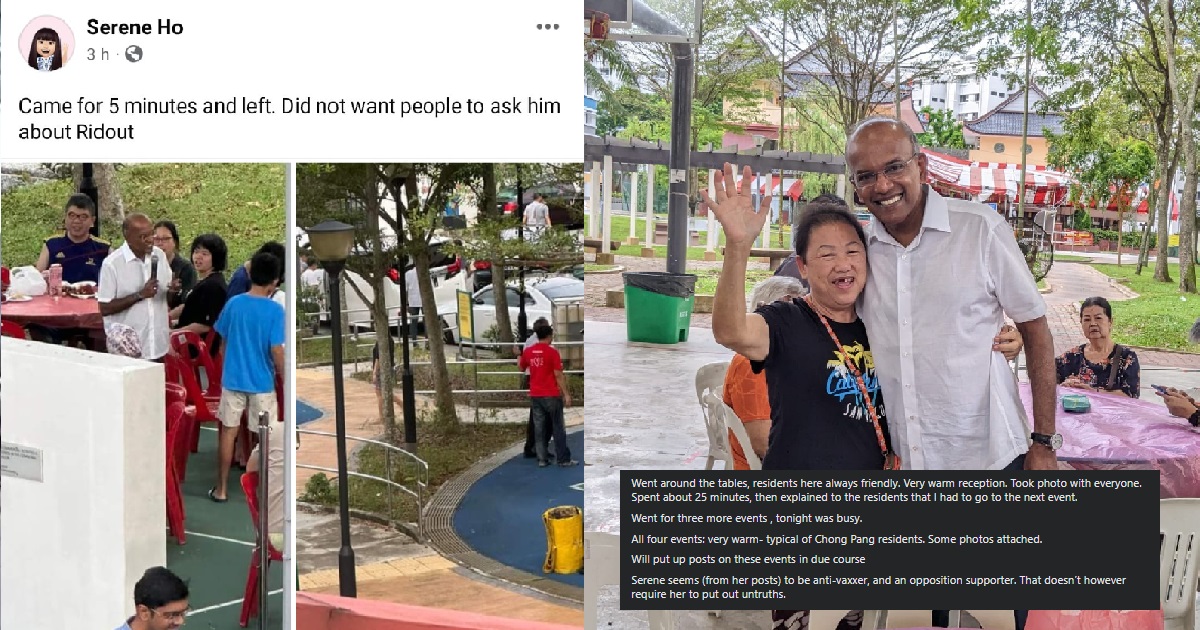 SHANMUGAM RESPONDS TO CLAIMS THAT HE LEFT EVENT AFTER 5 MINS TO AVOID RIDOUT RD QUESTIONS