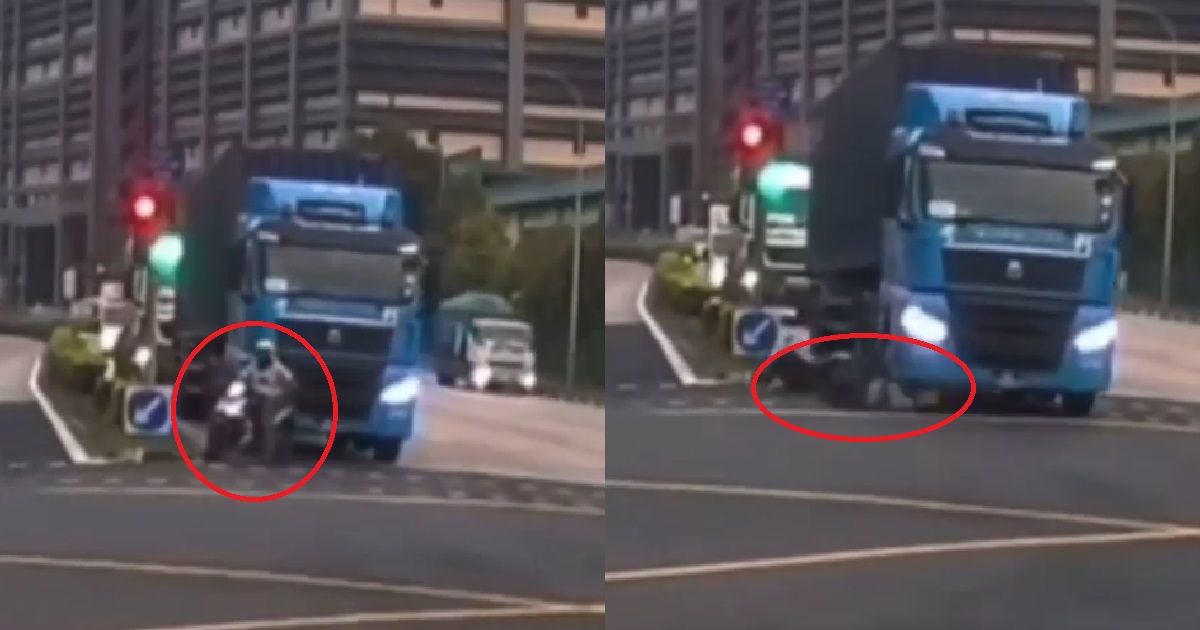 MOTORCYCLIST HIT BY LORRY, HIS HEAD GOT ROLLED OVER BY LORRY BEFORE STOPPING