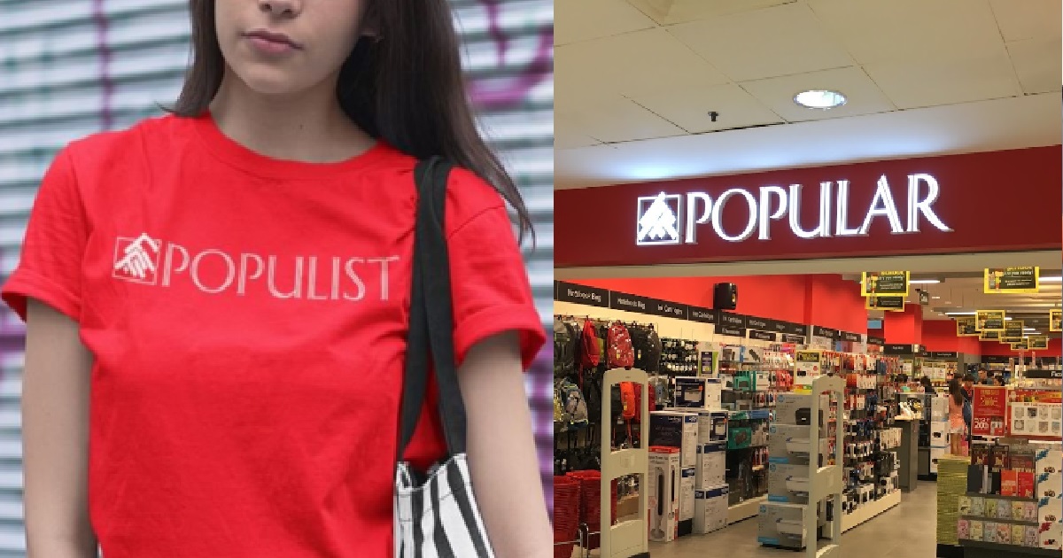 POPULAR UPSET WITH “POPULIST” T-SHIRTS, SENDS LAWYER LETTER FOR TRADEMARK INFRINGEMENT