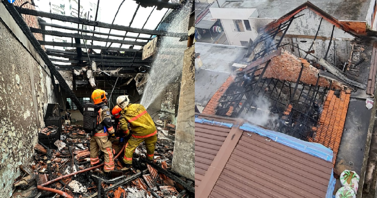 FIERY ENDING AT GEYLANG – SHOPHOUSE ON FIRE, 50 FIREMEN DEPLOYED TO FIGHT FIRE