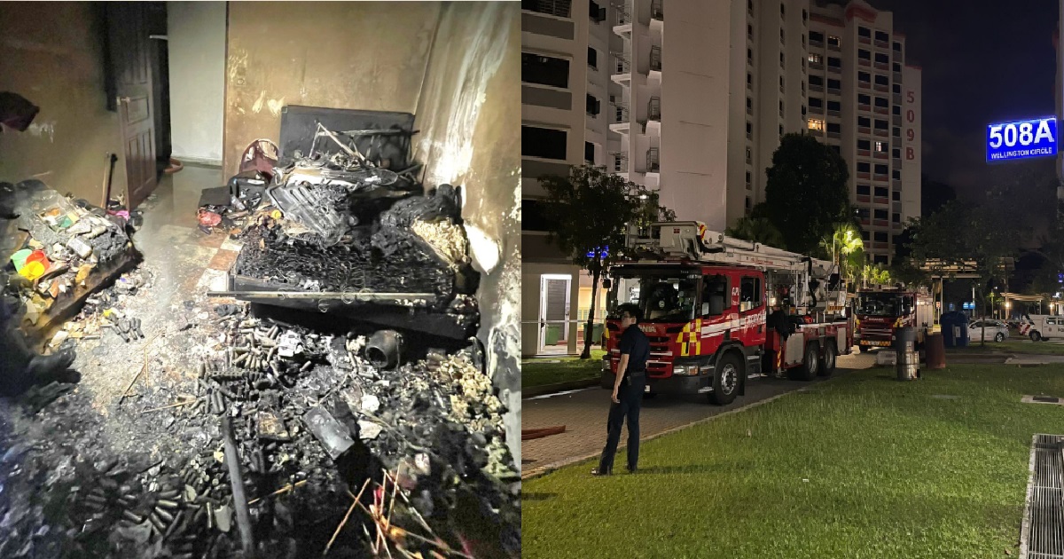 SEMBAWANG HDB BURN UNTIL CHAOTAH, 2 SENT TO HOSPITAL FOR SMOKE & BURN INJURIES